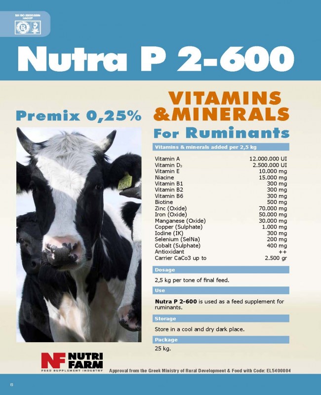 Nutra P 2-600 Premix for Ruminants